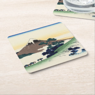 Katsushika Hokusai. The Inume Pass in Kai Provinc Square Paper Coaster