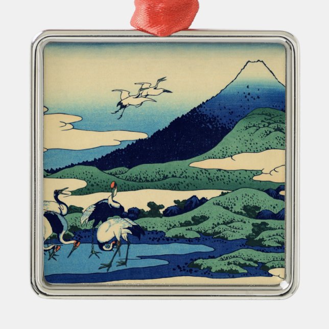 Katsushika Hokusai - Umegawa in Sagami province Metal Tree Decoration (Front)