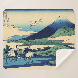 Katsushika Hokusai - Umegawa in Sagami province Sherpa Blanket