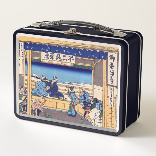 Katsushika Hokusai - Yoshida on the Tokaido Metal Lunch Box (Front)