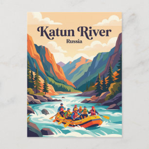 Katun River Altai White Water Rafting Russia Postcard