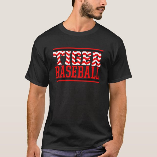 Katy Tigers Baseball Zigzag Version T-Shirt (Front)