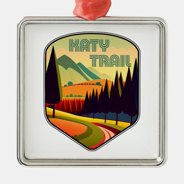 Katy Trail Missouri Colours Metal Tree Decoration (Front)