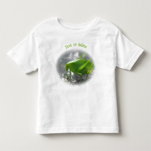 Katydid Grasshopper Nature Personalized Toddler T-Shirt (Front)