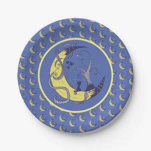 Katze im Mond Paper Plate