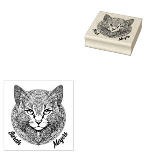 Katze Mandala Rubber Stamp
