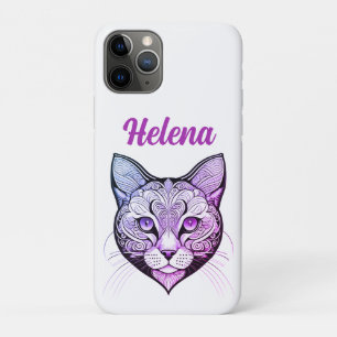 Katzenkopf Farbverlauf blau-lila Case-Mate iPhone Case