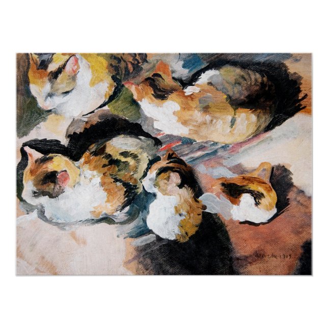 Katzenstudien (Study of a Cat) 1909 Poster (Front)