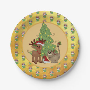Katzenweihnachten Paper Plate