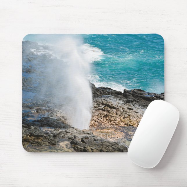Kauai Aqua Ocean Spouting Horn Poipu  Mouse Pad (With Mouse)
