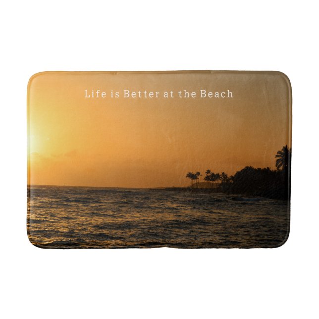 Kauai Beach Ocean Sunset Bath Mat (Front)