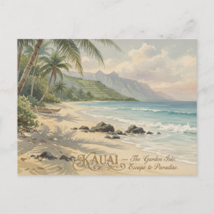 Kauai  Beach Romantic Painting Postcard