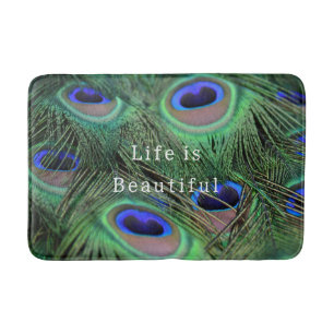 Kauai Blue Peacock Feathers (photo taken by me) Bath Mat