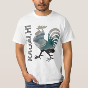 Kauai Chicken Rooster Hawaii Surf Wave  T-Shirt