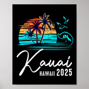 Kauai Hawaii 2025 Summer Vacation Matching Family Poster