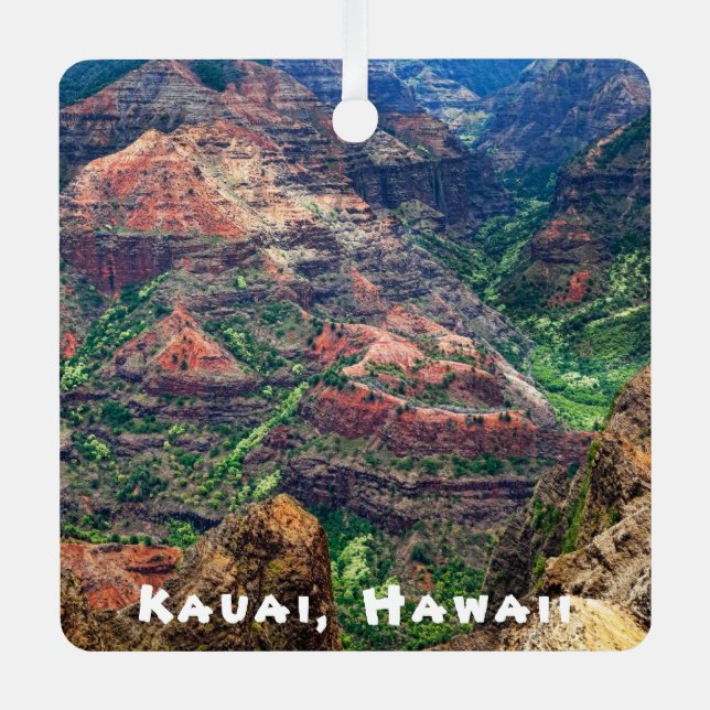 Kauai, Hawaii, 2 sided square, Ceramic Ornament (Front)