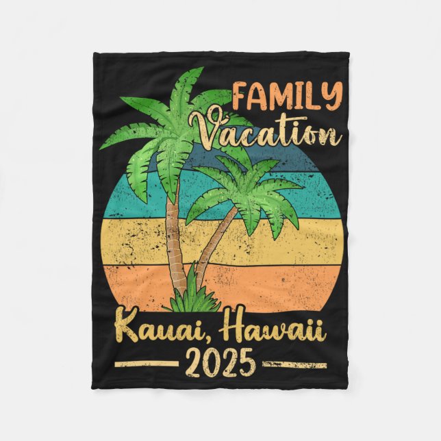 Kauai Hawaii Beach Family Vacation 2025 Summer  Fleece Blanket (Front)