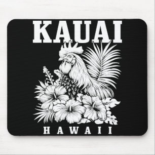 Kauai Hawaii Chicken Hawaiian Hibiscus Flowers Vin Mouse Pad