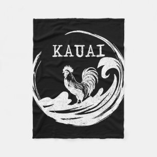 Kauai Hawaii Chicken Surf Hawaiian Souvenir Surfer Fleece Blanket