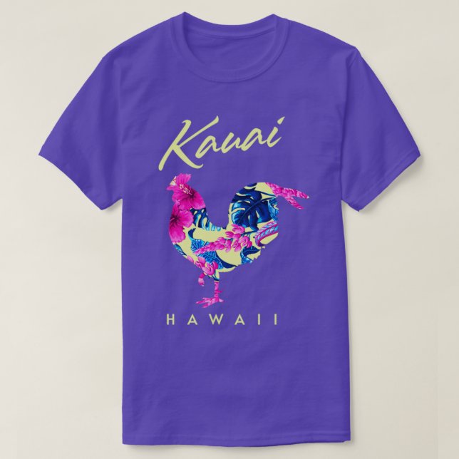 Kauai Hawaii Flower Hibiscus Chicken Lover Souveni T-Shirt (Design Front)
