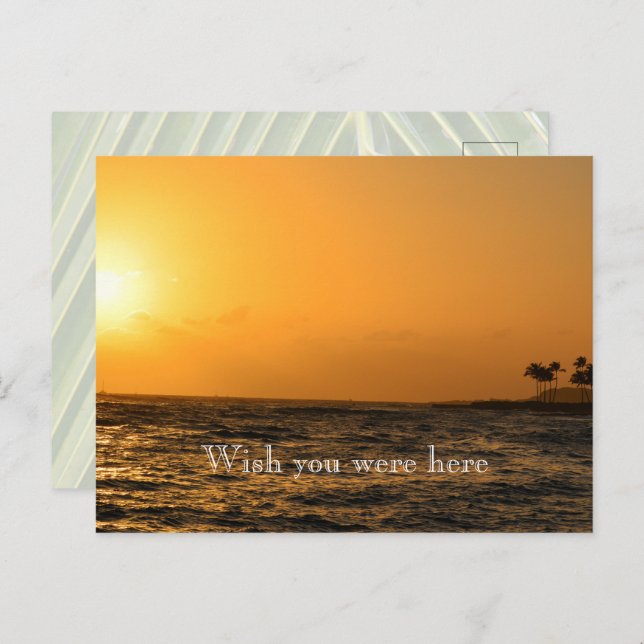 Kauai Hawaii Koloa Ocean Sunset Postcard (Front/Back)