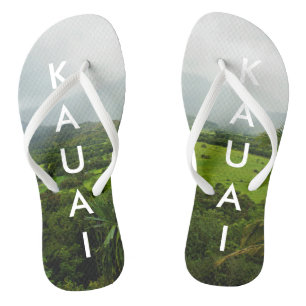 Kauai, Hawaii Landscape Scene w/ Text Jandals