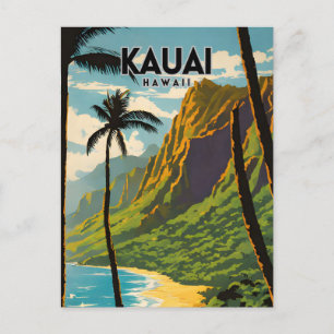 Kauai Hawaii Nostalgic Retro Travel Postcard
