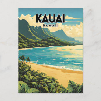 Kauai Hawaii Nostalgic Travel Postcard