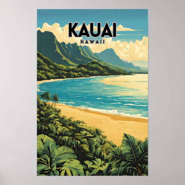 Kauai Hawaii Nostalgic Travel Poster (Front)