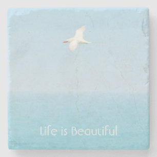 Kauai Hawaii Ocean Red Tailed Tropicbird Flying   Stone Coaster