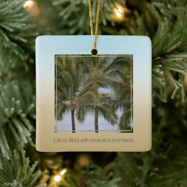 Kauai Hawaii Palm Trees Beautiful Moments  Ceramic Ornament (Tree)