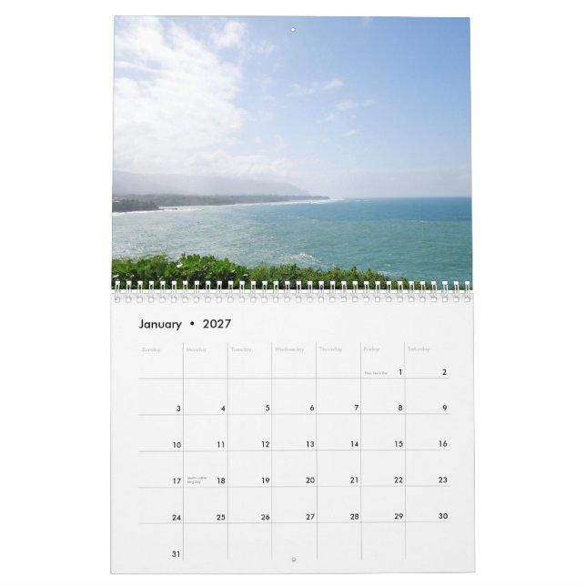 Kauai Hawaii Photography Calendar (Jan 2027)