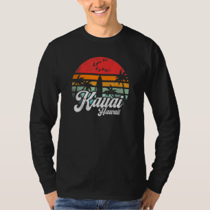 Kauai Hawaii Retro Funny Hawaiian Beach Surfing Su T-Shirt