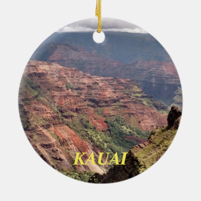 Kauai Hawaii Scenic Ceramic Ornament (Back)