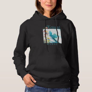 Kauai Hawaii Surfing Hawaiian Surf Vintage Surfer Hoodie