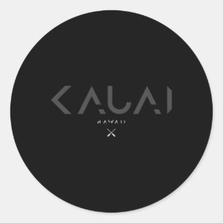 Kauai Hawaii Tonal Type Classic Round Sticker