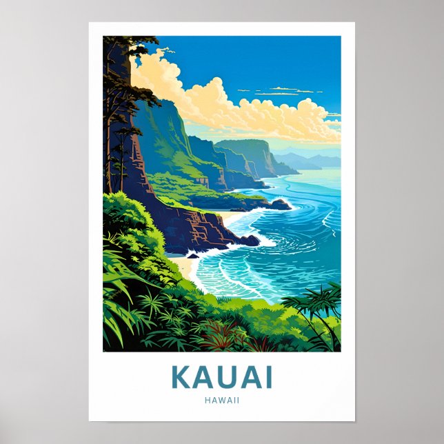 Kauai Hawaii Travel Print (Front)