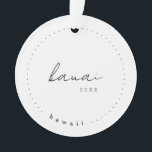 Kauai Hawaii Travel United States Simple Ornament<br><div class="desc">Kauai,  Hawaii. A modern   simple custom keepsake. For additional personalisation,  add a photo to the back of the ornament. Please send me a message with any questions or complimentary custom design requests.</div>