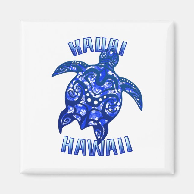Kauai Hawaii Vacation Tribal Turtle Magnet (Front)