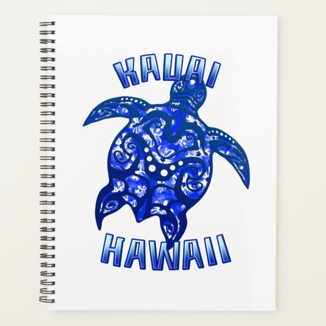 Kauai Hawaii Vacation Tribal Turtle Planner (Front)
