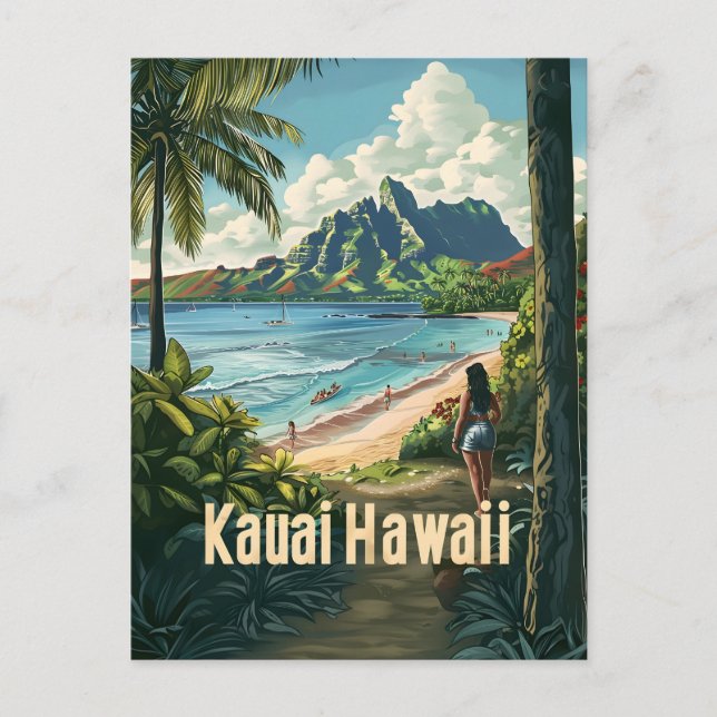 Kauai Hawaii Vintage Postcard (Front)