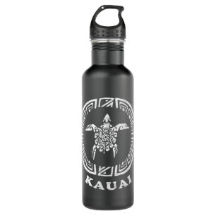 Kauai, Hawaii Vintage Retro Tribal Turtle Vacation 710 Ml Water Bottle