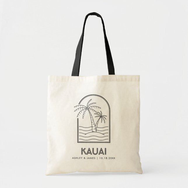 Kauai Hawaii Wedding Weekend Destination Tote Bag (Front)