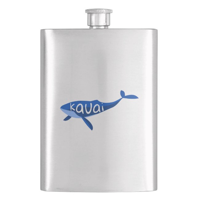 Kauai Hawaii Whale Hip Flask (Front)