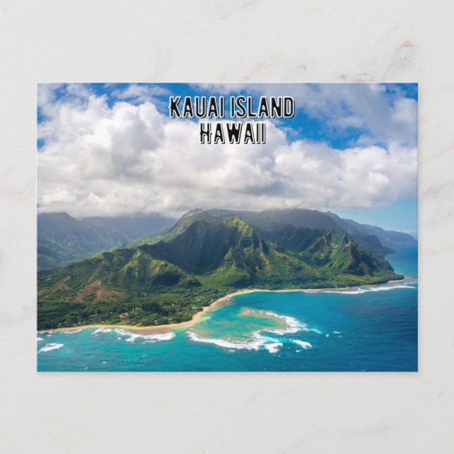 Kauai island on Hawaii Postcard (Front)