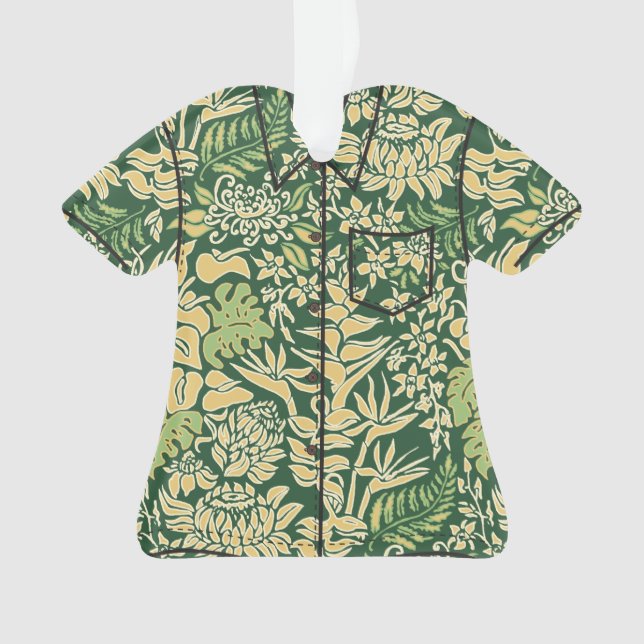 Kauai Morning Hawaiian Protea Floral Aloha Shirt Ornament (Front)