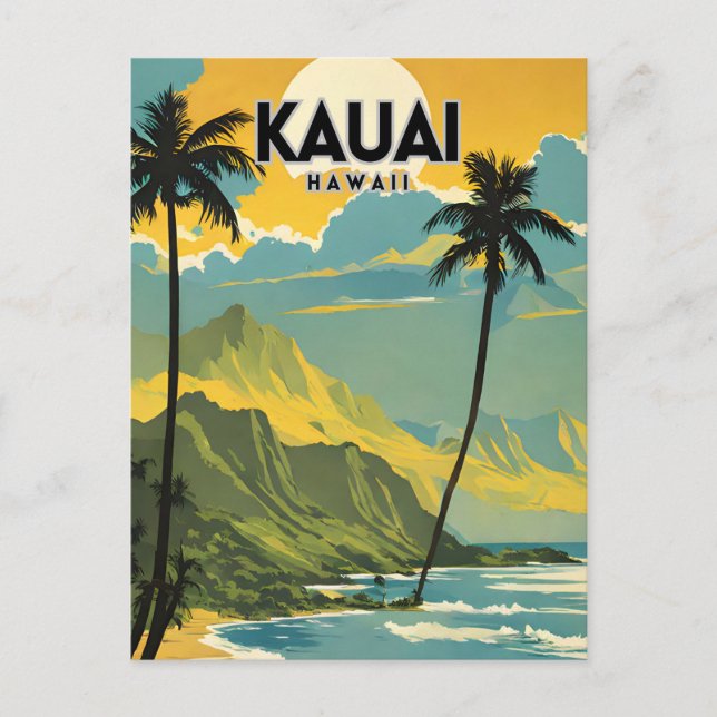 Kauai Nostalgic Travel Postcard (Front)
