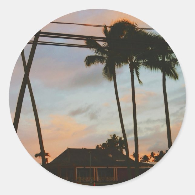 Kauai Palms  Classic Round Sticker (Front)