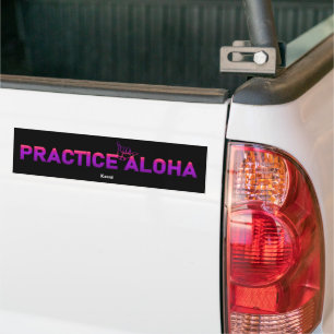 Kauai Practice Aloha PurpleRay Shaka (Hang loose) Bumper Sticker