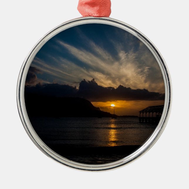 Kauai Sunset Metal Tree Decoration (Front)